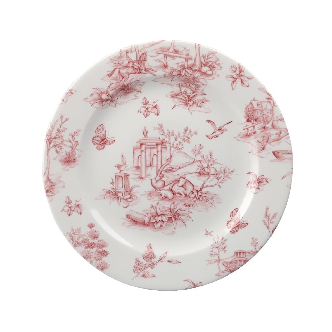 Churchill Toile Cranberry Bord