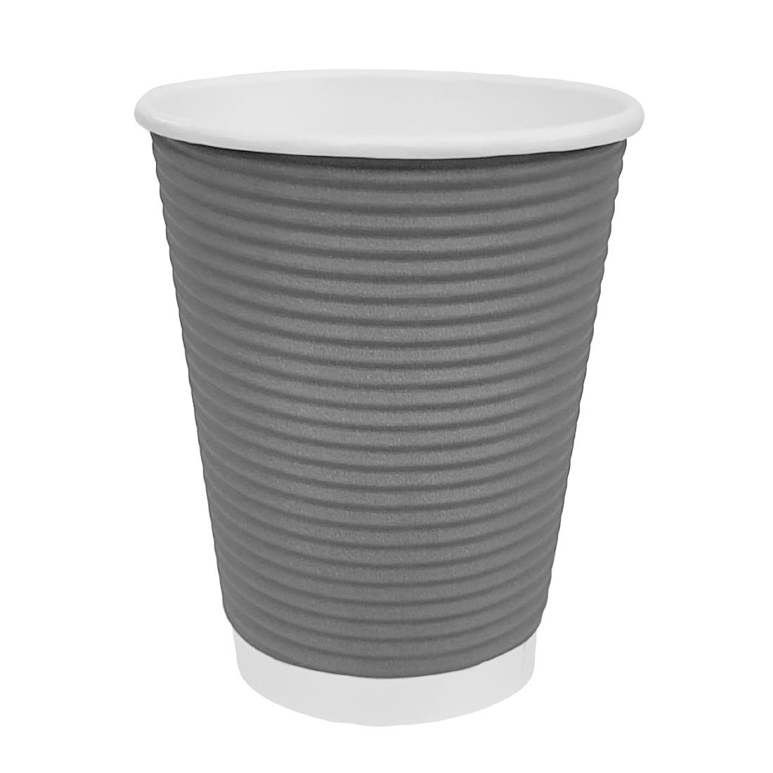 Gobelets paroi ondulée Fiesta Recyclable anthracite 225ml (lot de 25)