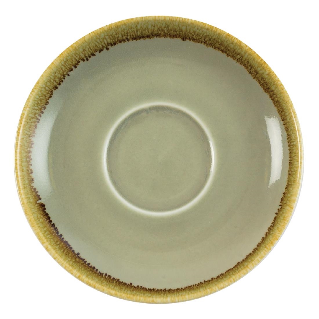 Olympia Kiln schotels voor cappuccino kopjes moss 160mm (6 stuks)