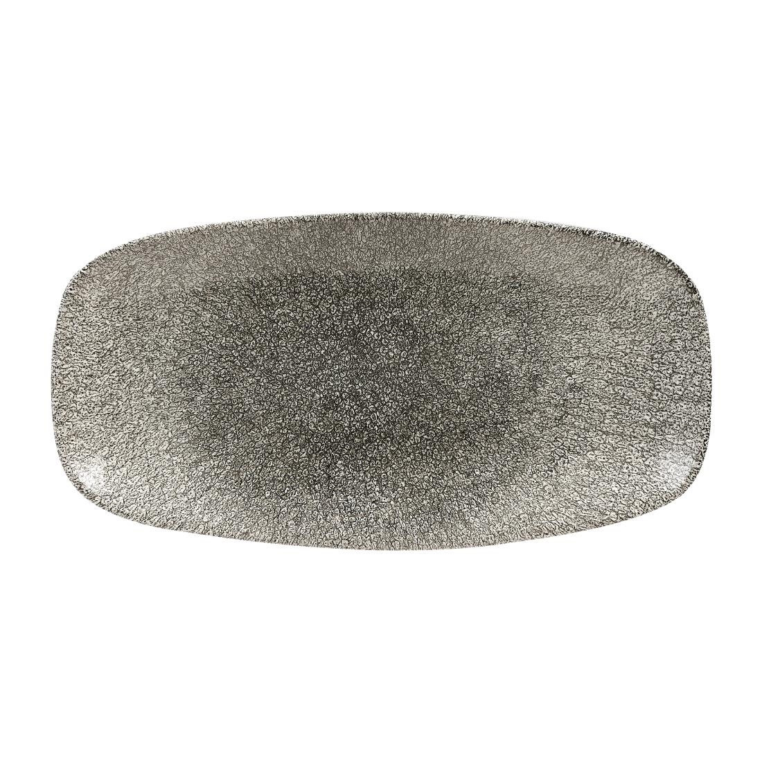 Churchill Raku Quartz Black Chefs Ovaal Bord 29.8 x 15.2cm (12 stuks)