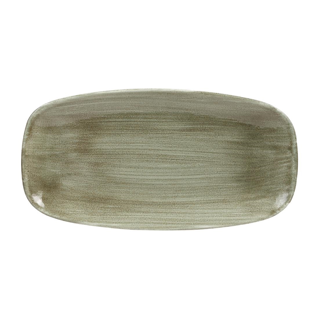 Churchill Stonecast Patina Burnished Green Chefs Ovaal Bord 29.8 x 15.2cm (12 stuks)