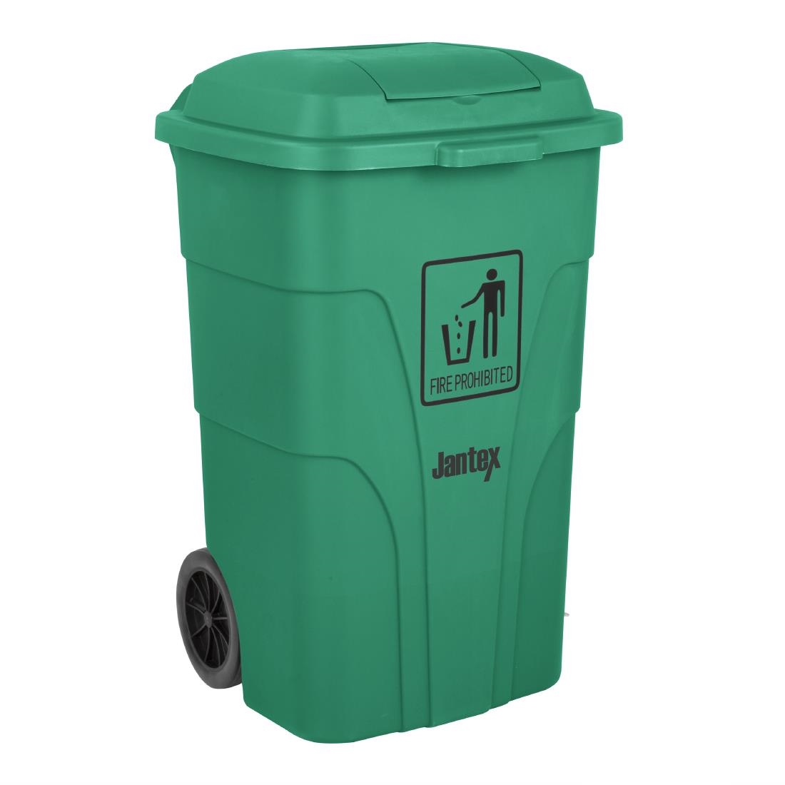Jantex 120L container met Voetpedaal groen