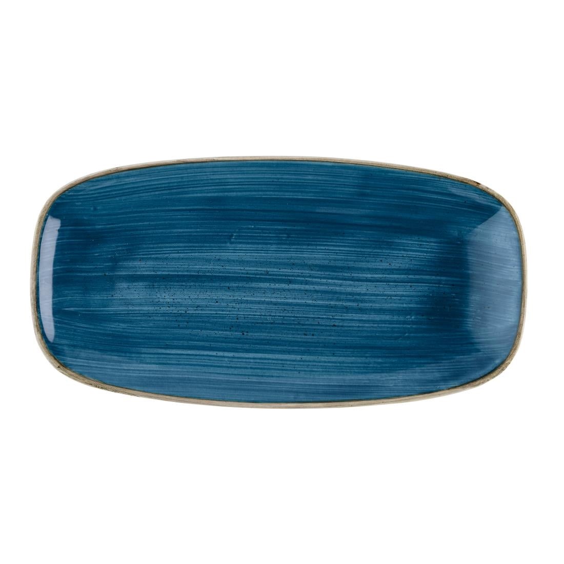Churchill Stonecast Java Blue Chefs Ovaal Bord 35.2 x 18.7cm (6 stuks)