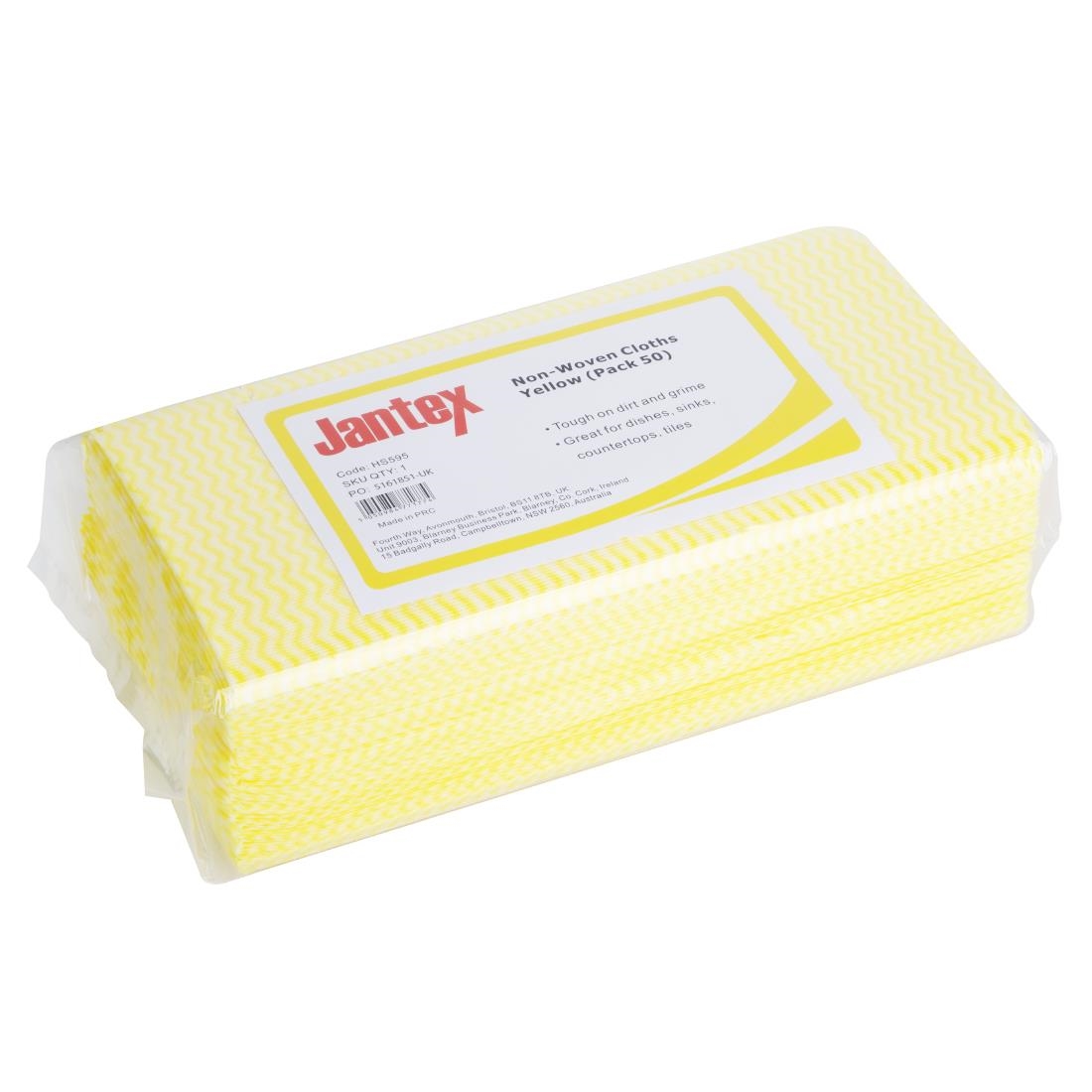 Chiffons non tissés Jantex jaunes (lot de 50)