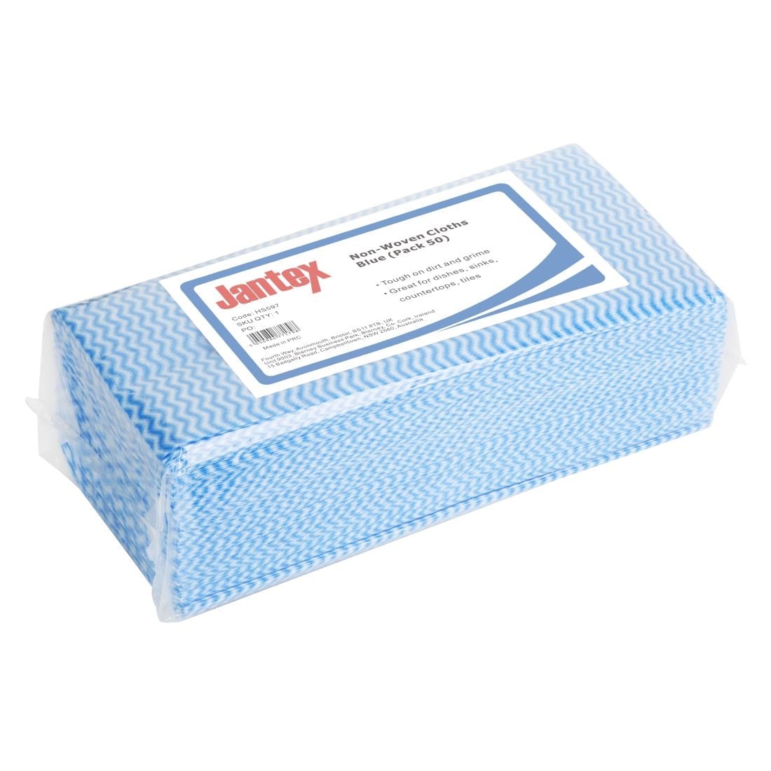 Chiffons non tissés Jantex bleus (lot de 50)