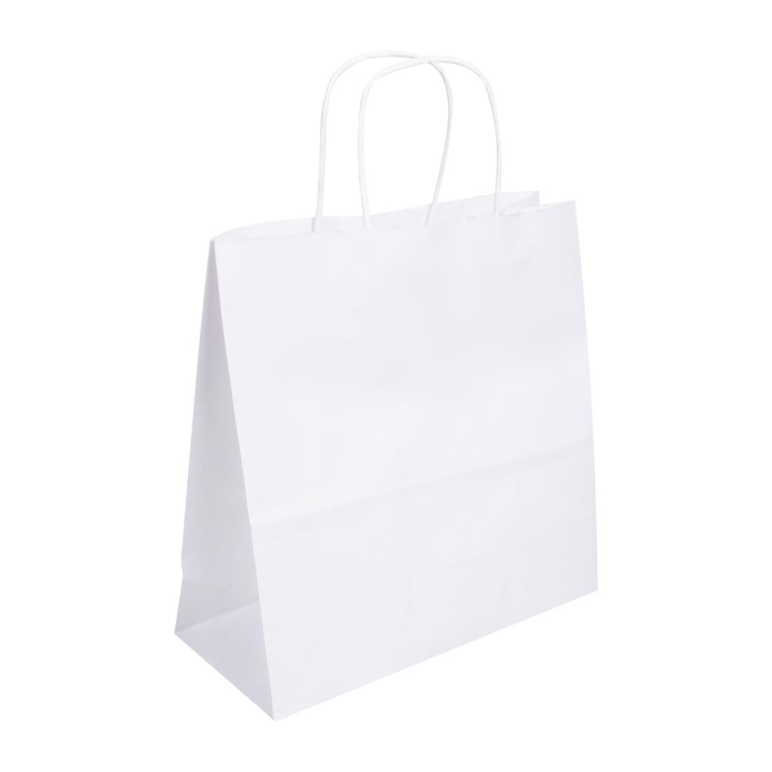 Petits sacs en papier avec poignée torsadée Fiesta Recyclable blancs (lot de 250)