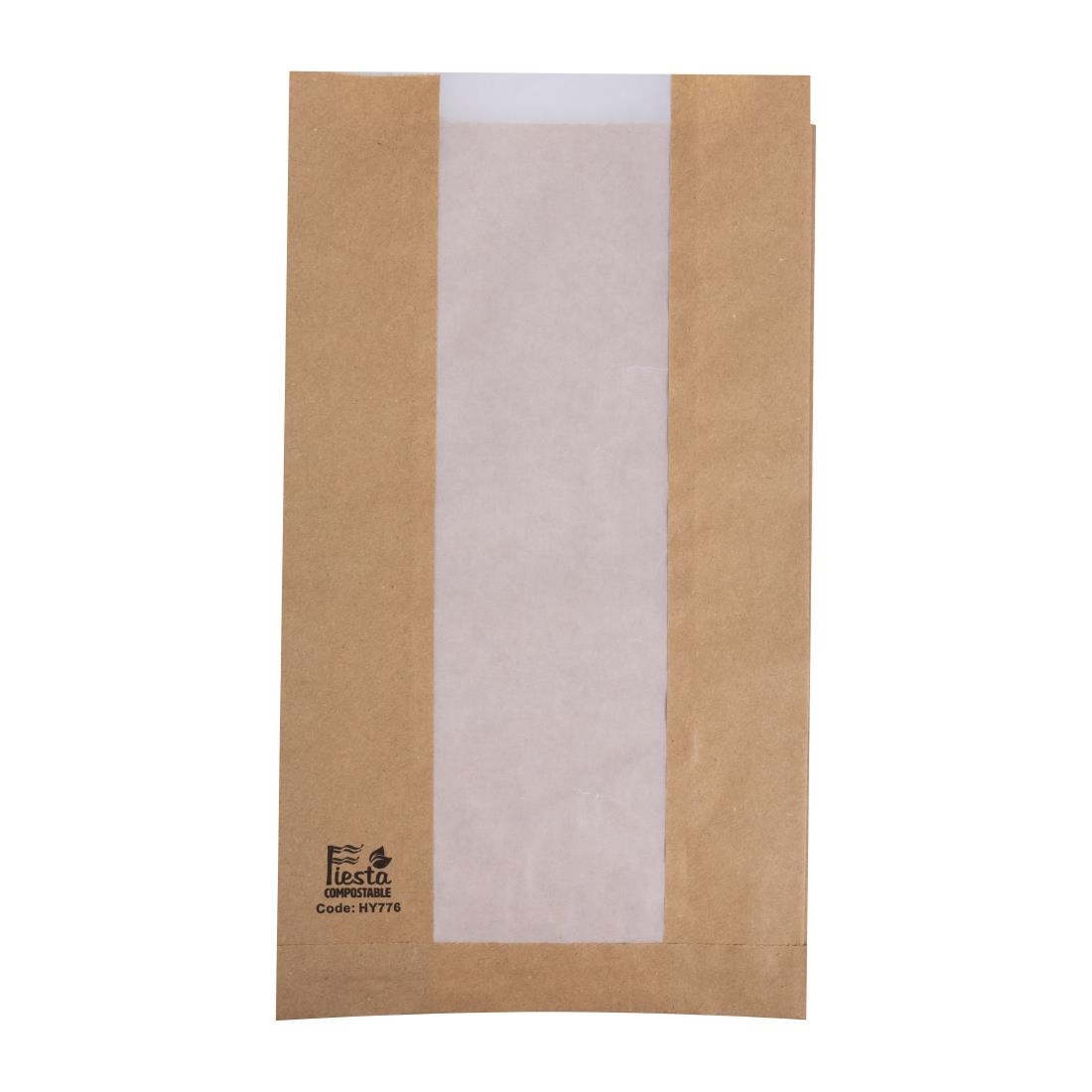 Sacs à pain avec fenêtre en papier cristal Fiesta Compostable 320x180x40mm (lot de 1000)