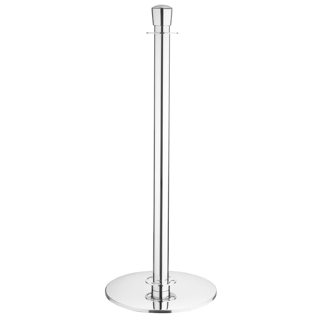 Poteaux d'accueil à base plate Bolero en acier inoxydable poli (lot de 2)