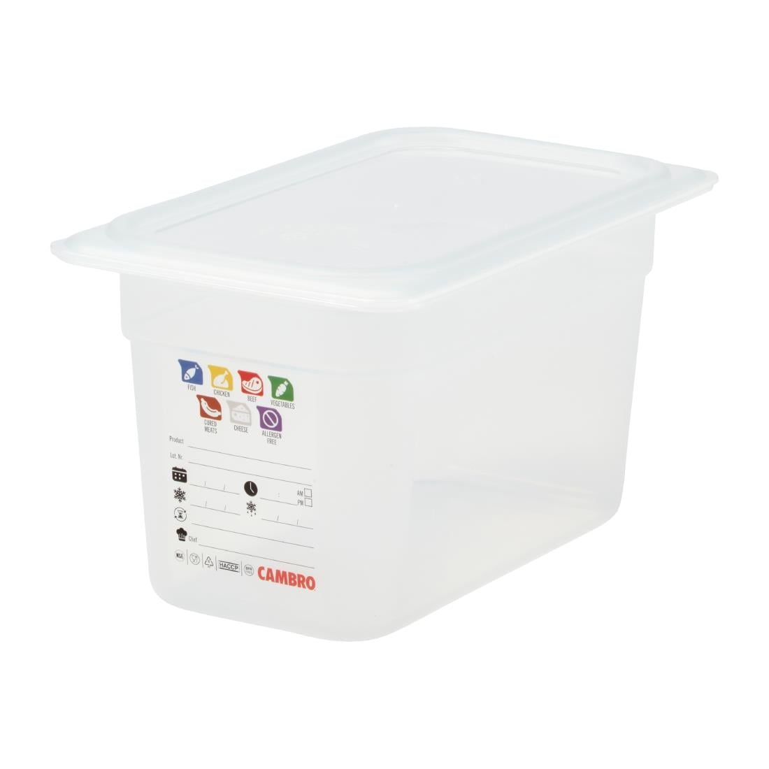 Bac en polypropylène Cambro Safetrak IML GN 1/4 150mm