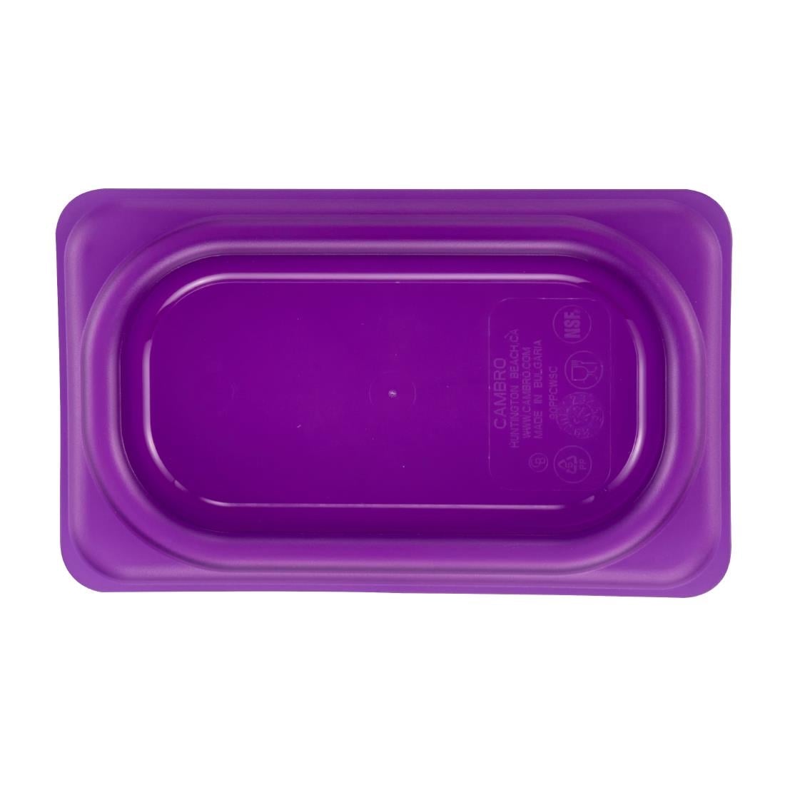 Couvercle hermétique en polypropylène GN 1/9 Cambro Safetrak IML violet