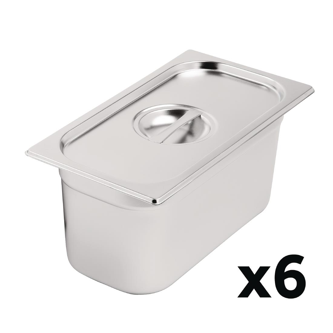 Ensemble inox 3 GN 1/3 avec couvercles Vogue