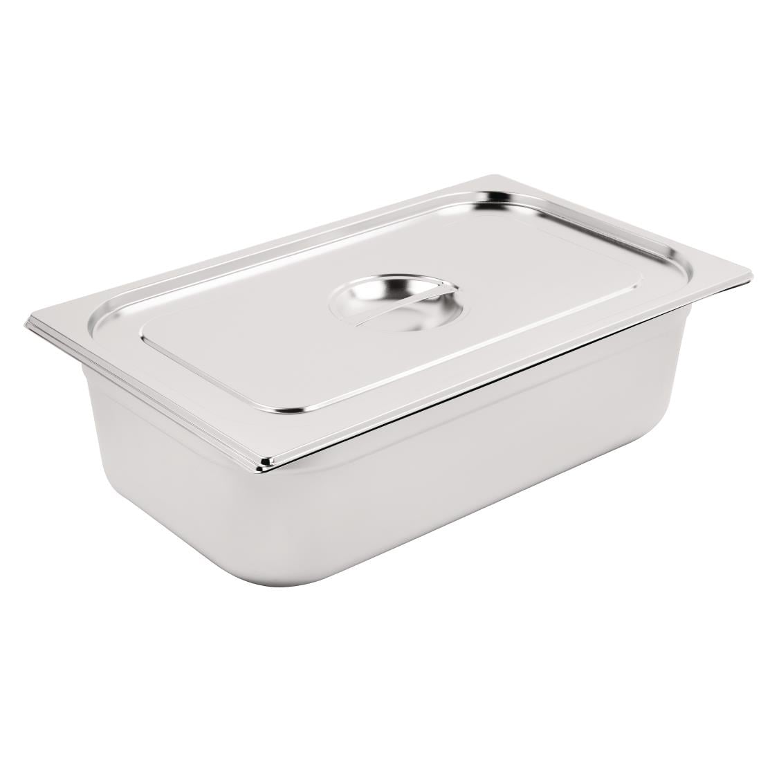 Bac GN 1/1 en inox avec couvercle Vogue