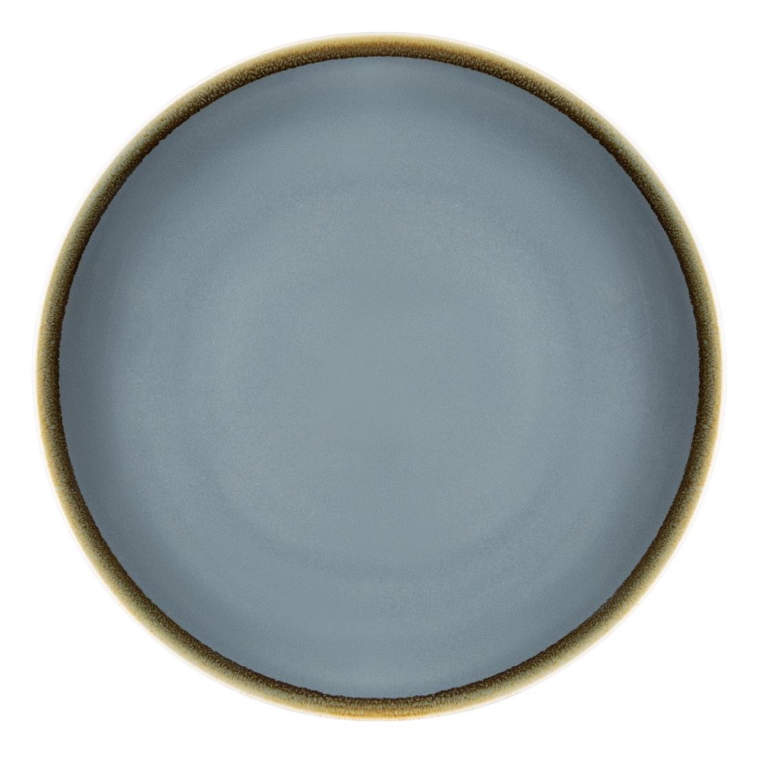 Assiettes plates rondes Kiln Olympia océan 230mm (lot de 6)