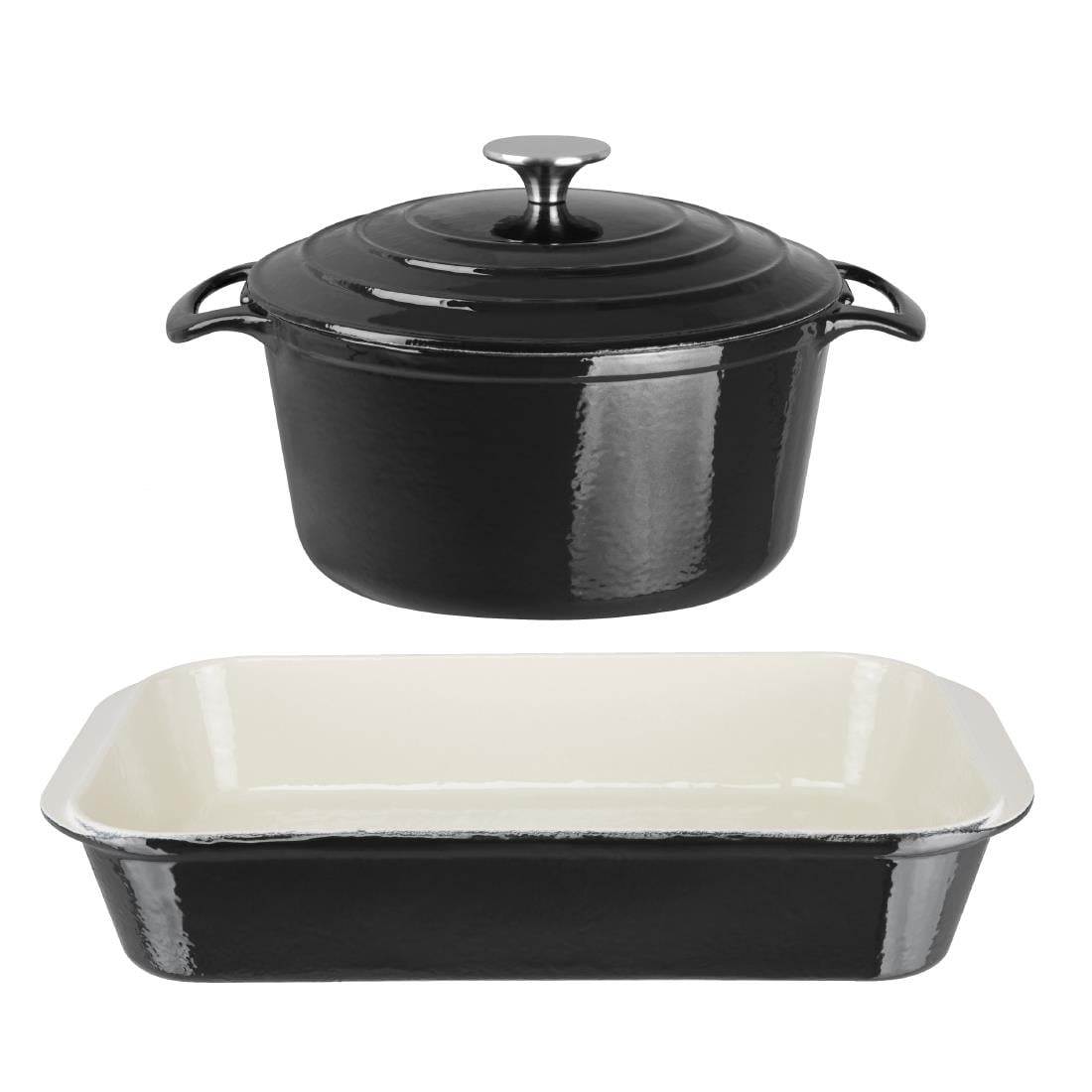 Ensemble 1 cocotte et 1 plat à rôtir en fonte Vogue Cook Like A Pro