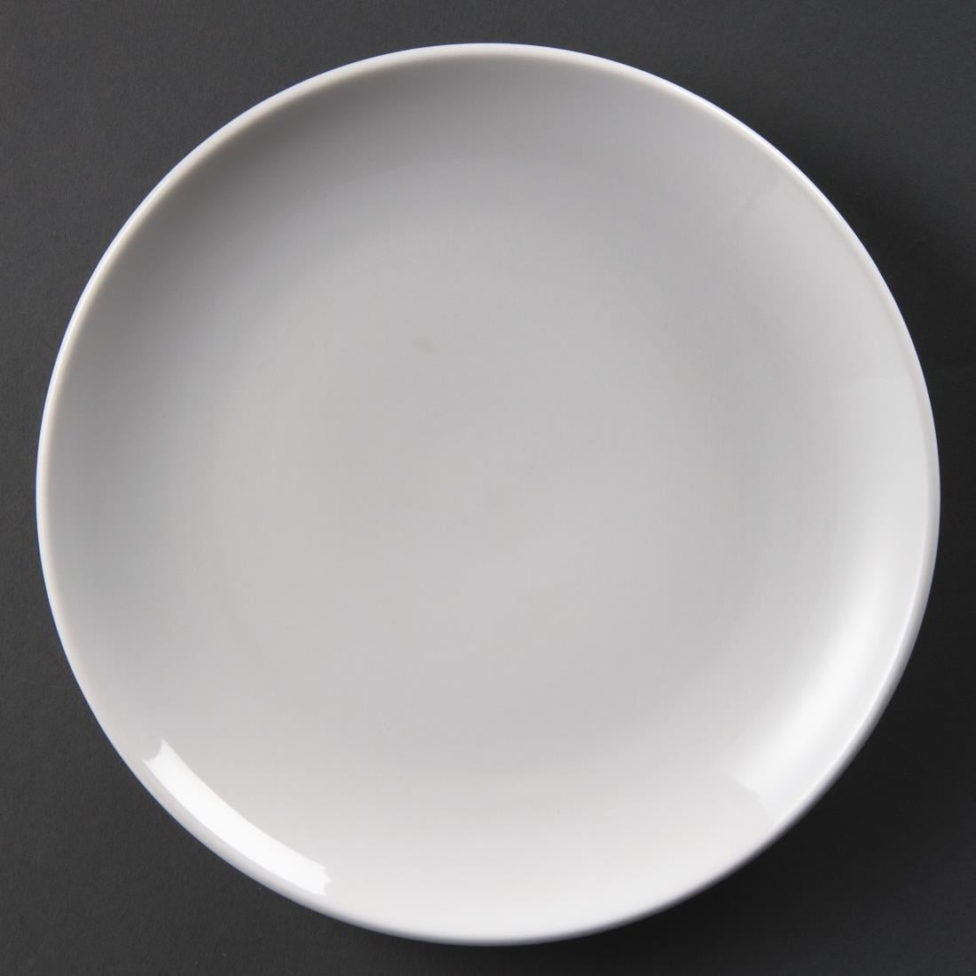 Assiettes plates rondes Olympia Whiteware 230mm (lot de 12)