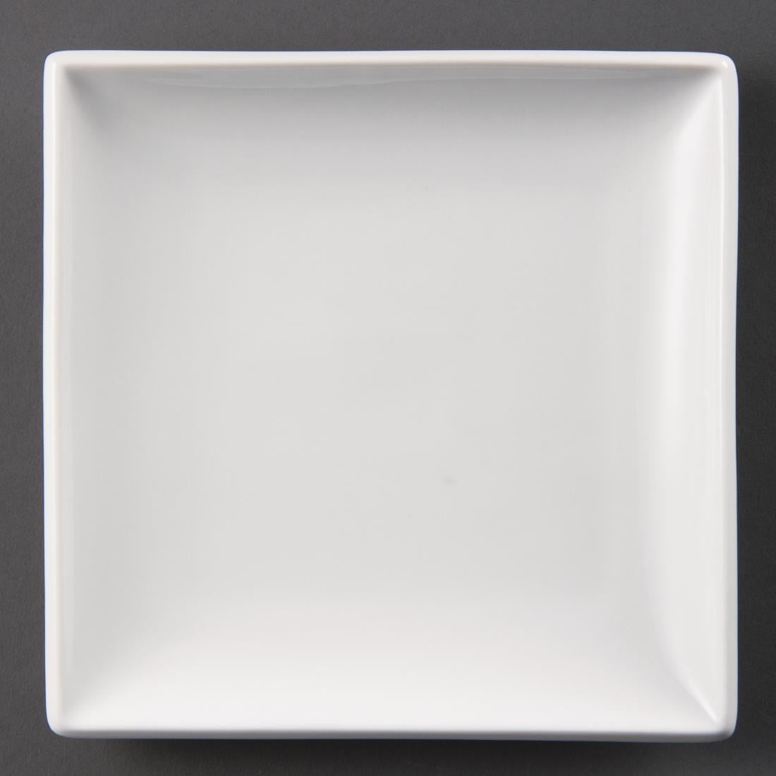 Assiettes Carrées Blanches Olympia Whiteware 180mm (lot de 12)