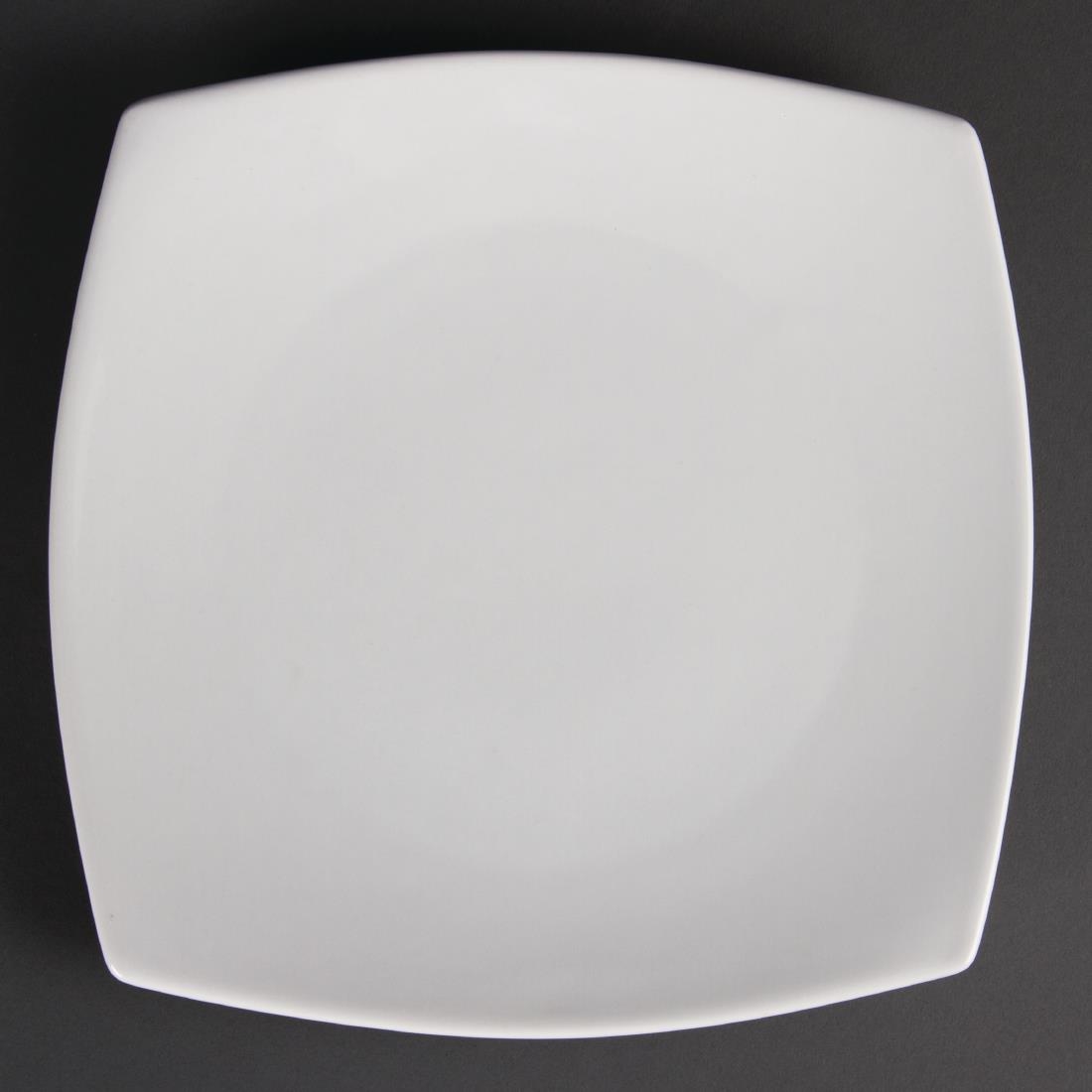 Assiettes carrées arrondies Olympia Whiteware 240mm (lot de 12)