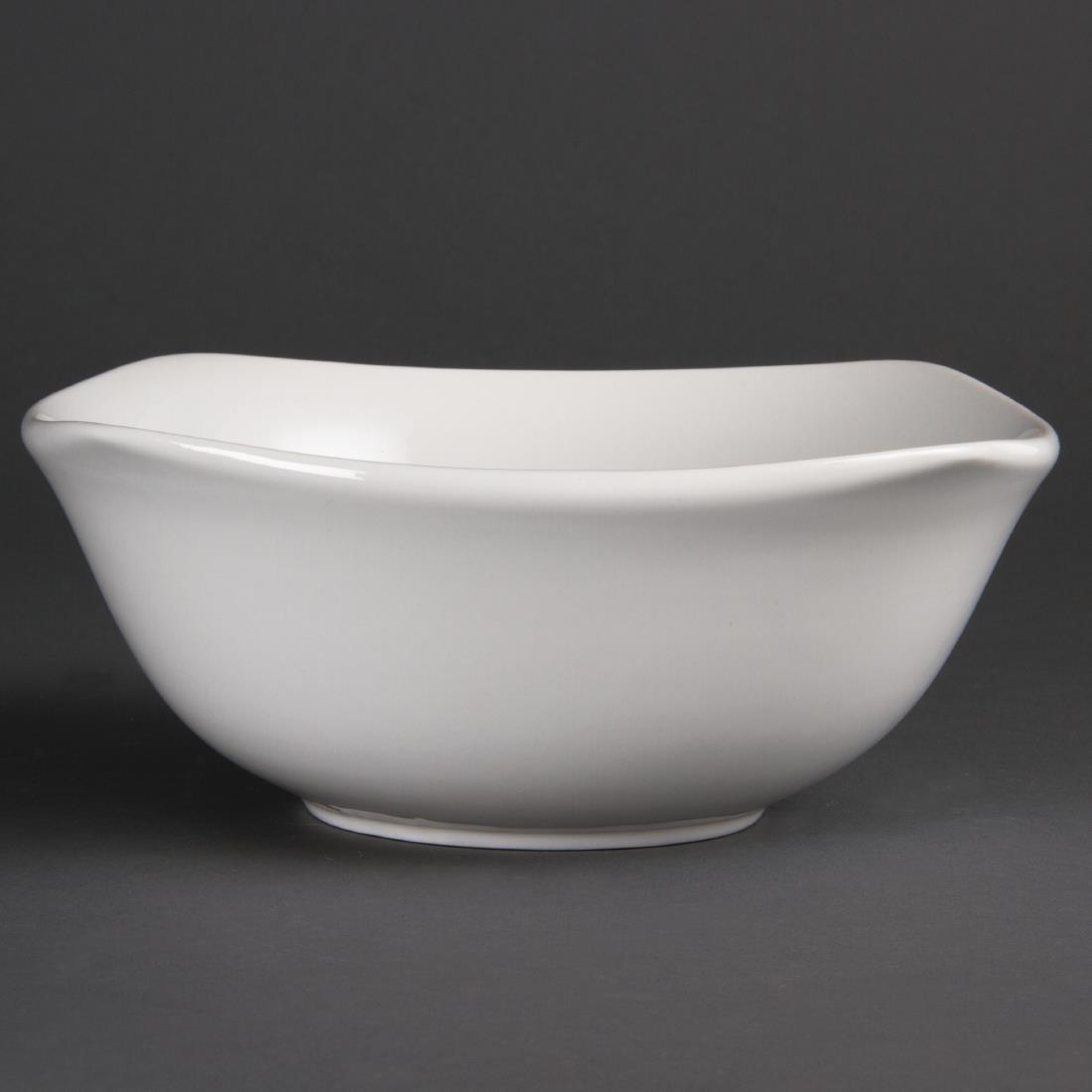 Bols carrés bords arrondis Olympia Whiteware 220mm (lot de 12)