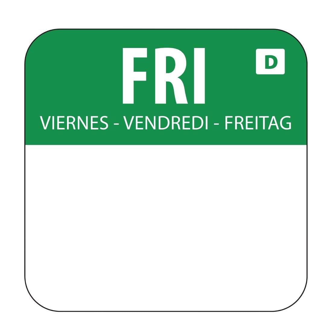 Etiquettes solubles pour aliments Hygiplas vendredi (lot de 1000)