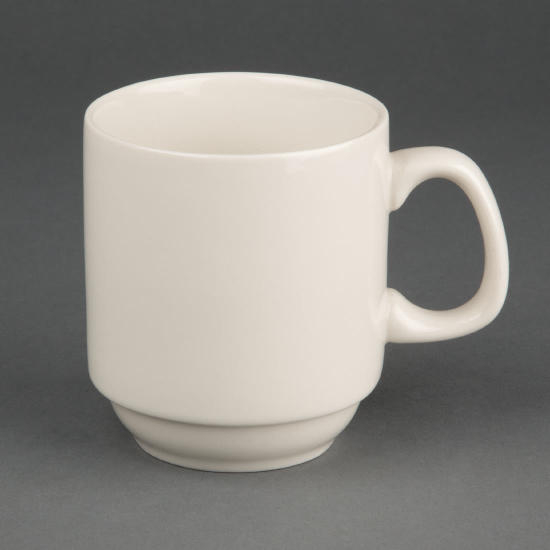 Tasses empilables Olympia Ivory 285ml (lot de 12)
