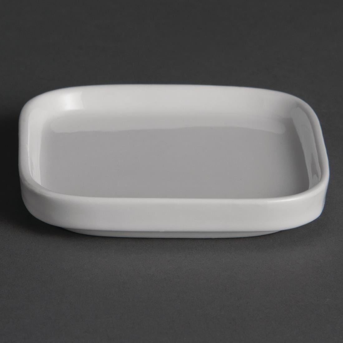 Mini plats bas Olympia Whiteware 93mm (lot de 12)