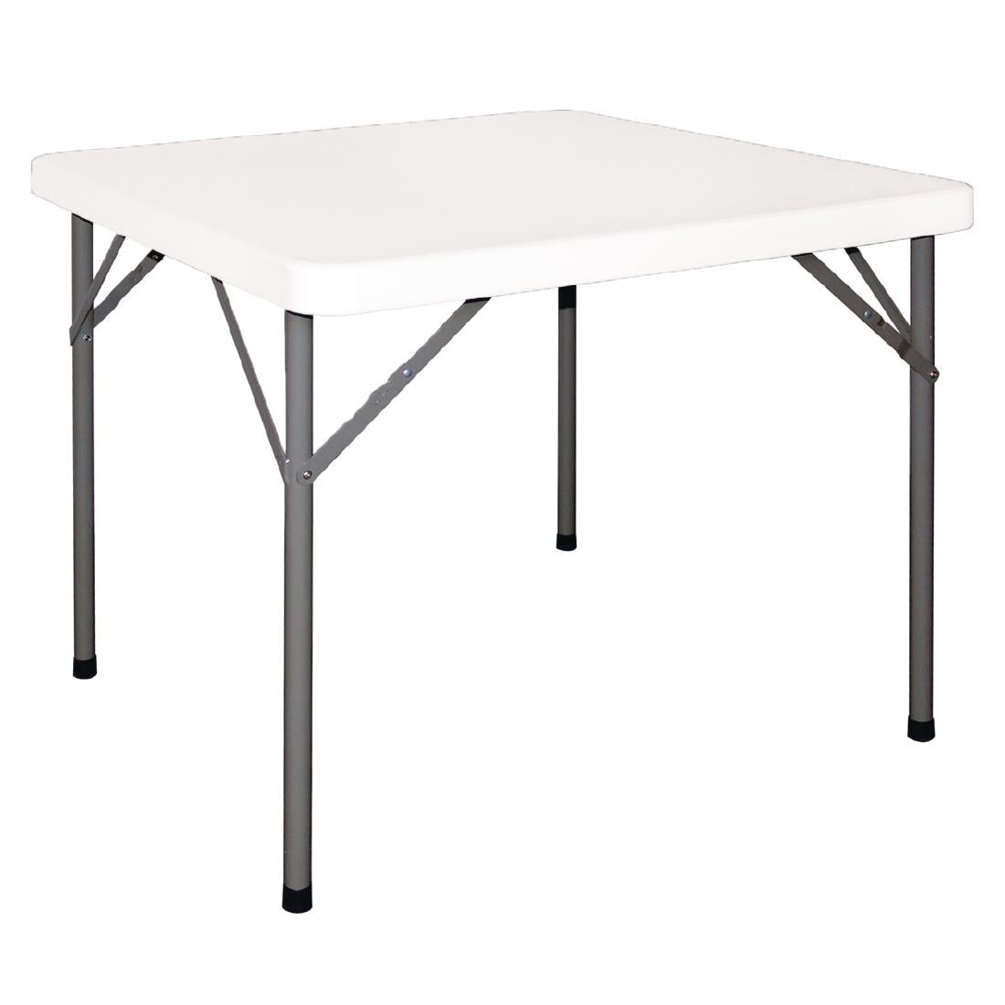 Table carrée pliante en PE Bolero blanche 86cm