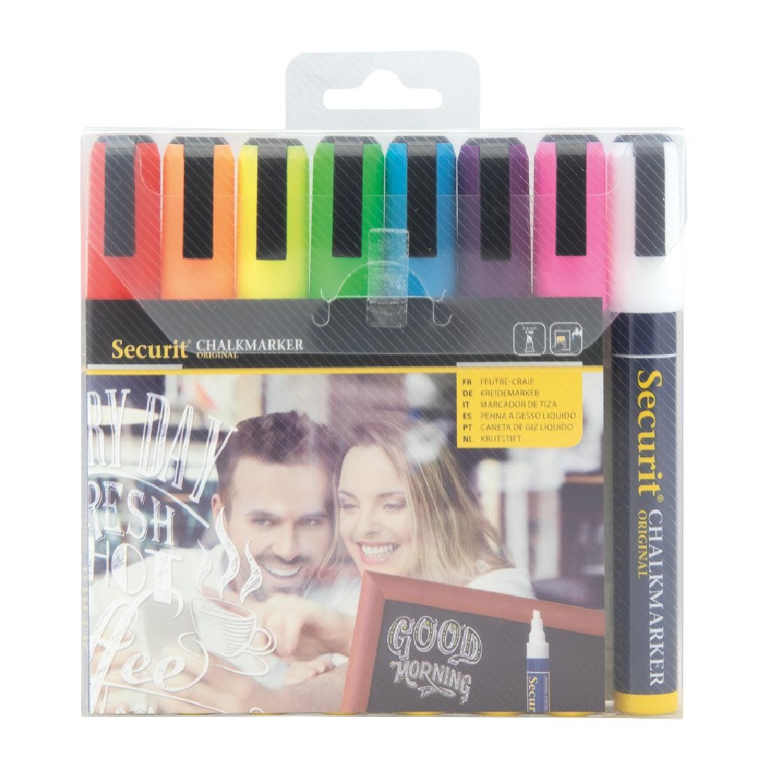 Feutres craie à encre liquide coloris assortis Securit 6mm (lot de 8)